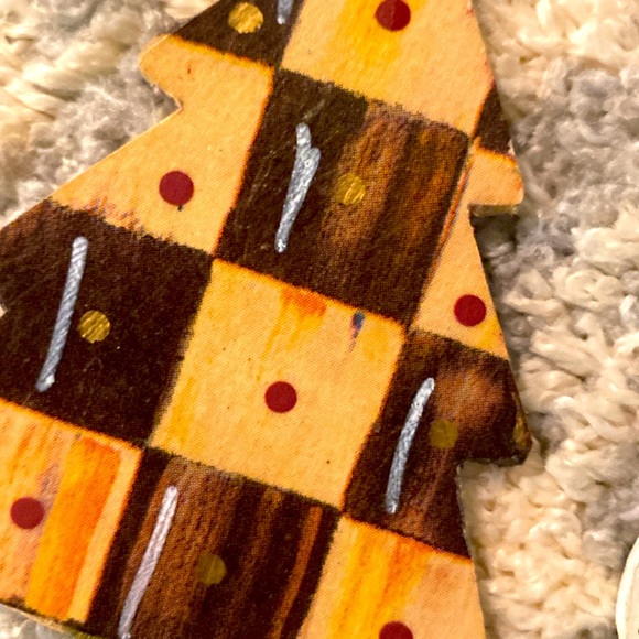 ๐ BUNDLE/3 ๐๐๏ธ HANDPAINTED ADORABLE ORNAMENTS CHRISTMAS ๐ TREES & SNOWMAN - Picture 2 of 6